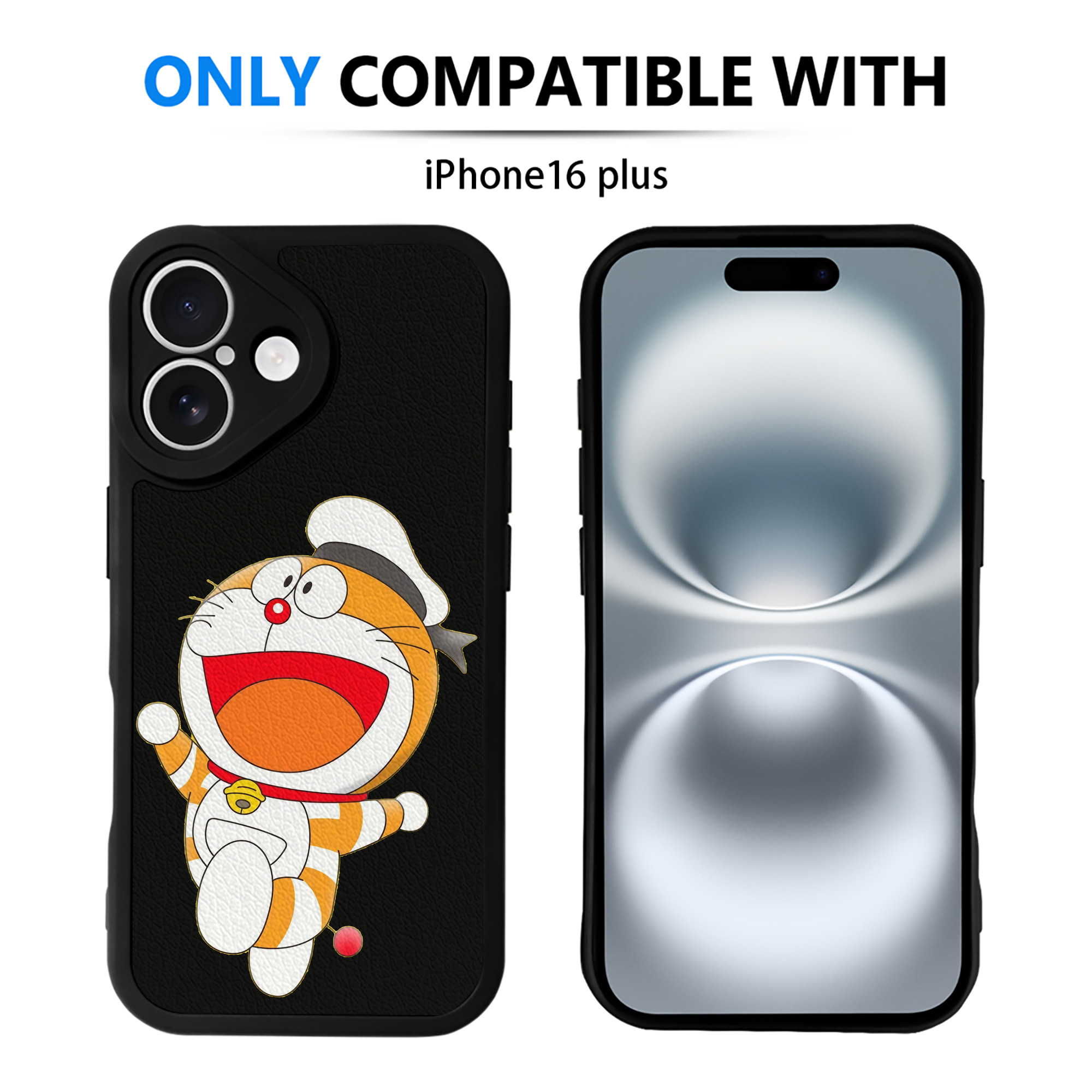 （画像用） ドラえもん Doraemon 【iPhone 16シリーズ対応】シリコンスマホケース（レザー調） 材質：シリコン